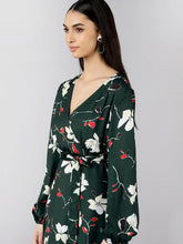 Women Green Floral Printed Dress 1